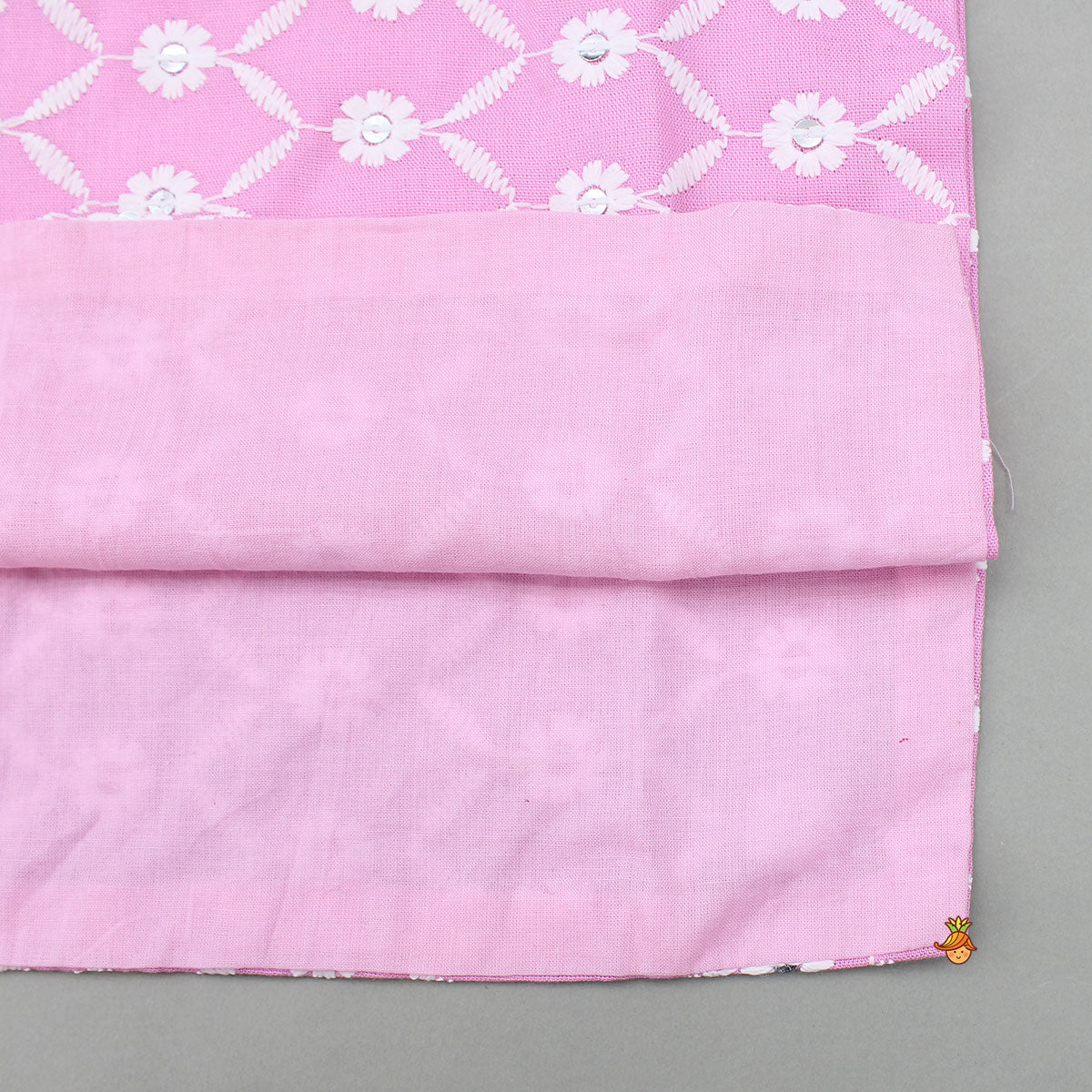 Ethnic Sequins And Thread Embroidered Pink Kurta With Pyjama