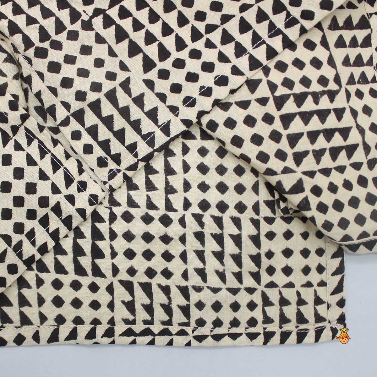 Contrasting Pin Tuck Detail Yoke Kurta And Black Pyjama