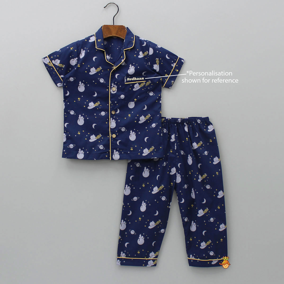 Night Theme Printed Blue Sleepwear