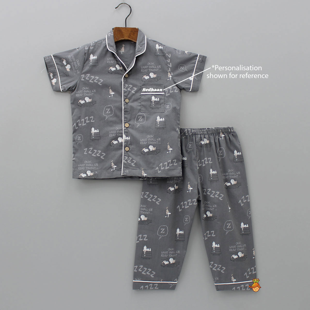 Grey Snooze Printed Sleepwear