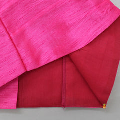 Pre Order: Pleated Pink Crop Top With Multicolour Jacket And Fish Cut Lehenga