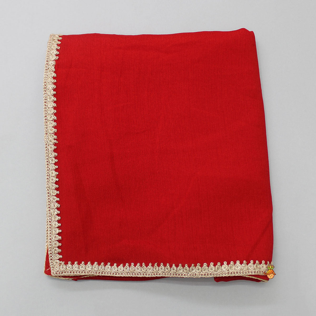 V Neck Multicolour Printed Kurti And Red Sharara With Matching Dupatta