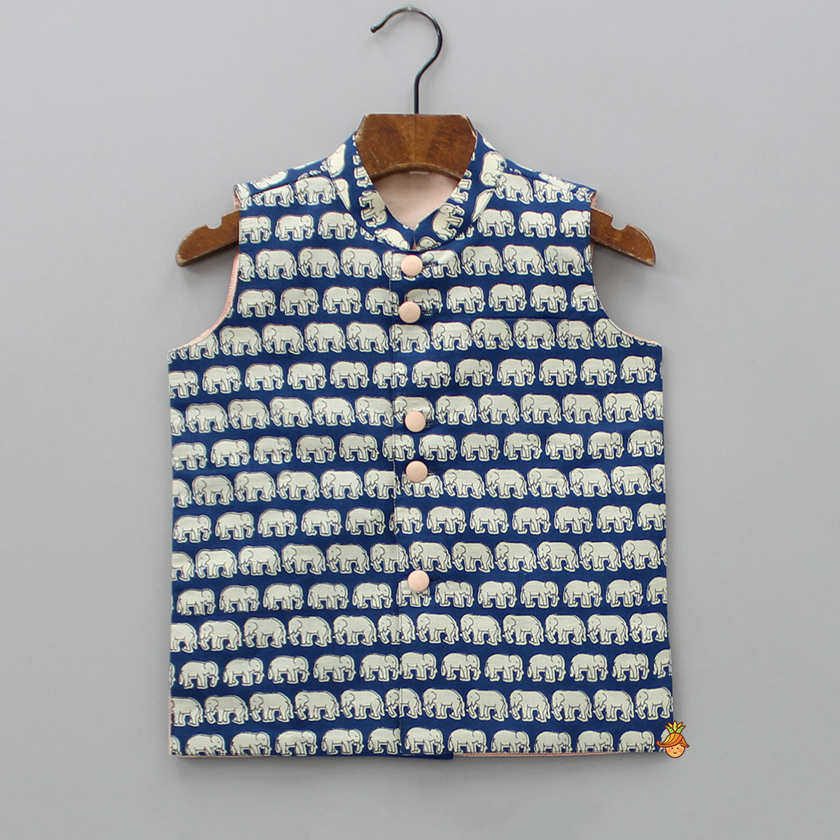 Blue Printed Ethnic Jacket