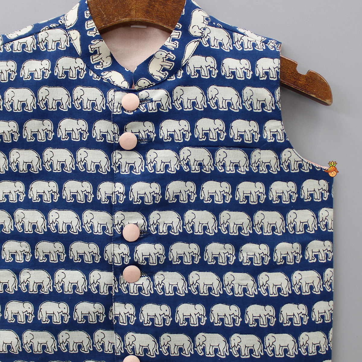 Blue Printed Ethnic Jacket