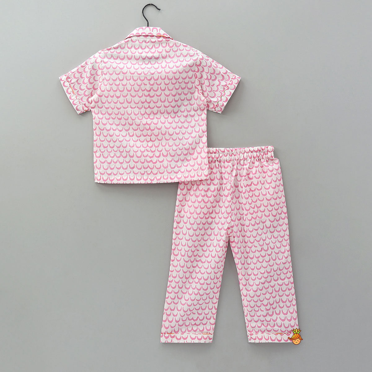 Moon Printed Pink Top And Pyjama