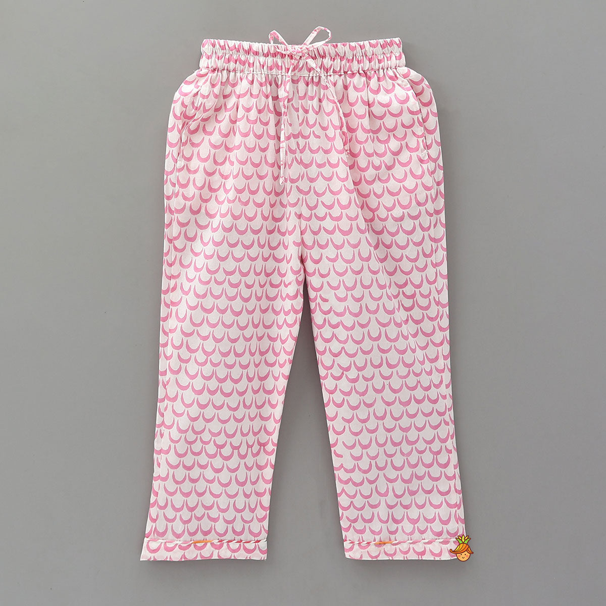 Moon Printed Pink Top And Pyjama