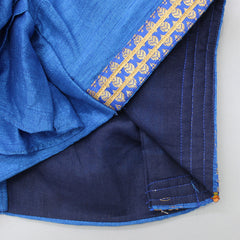 Pre Order: Delightful Blue Top And Brocade Lehenga