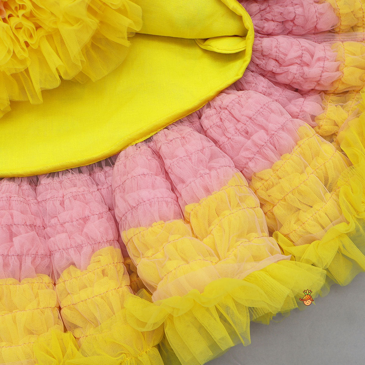 Fruit Printed Dress With Ruffle Hem