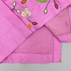 Pre Order: Pink Kurti And Fancy Triple Layered Sharara
