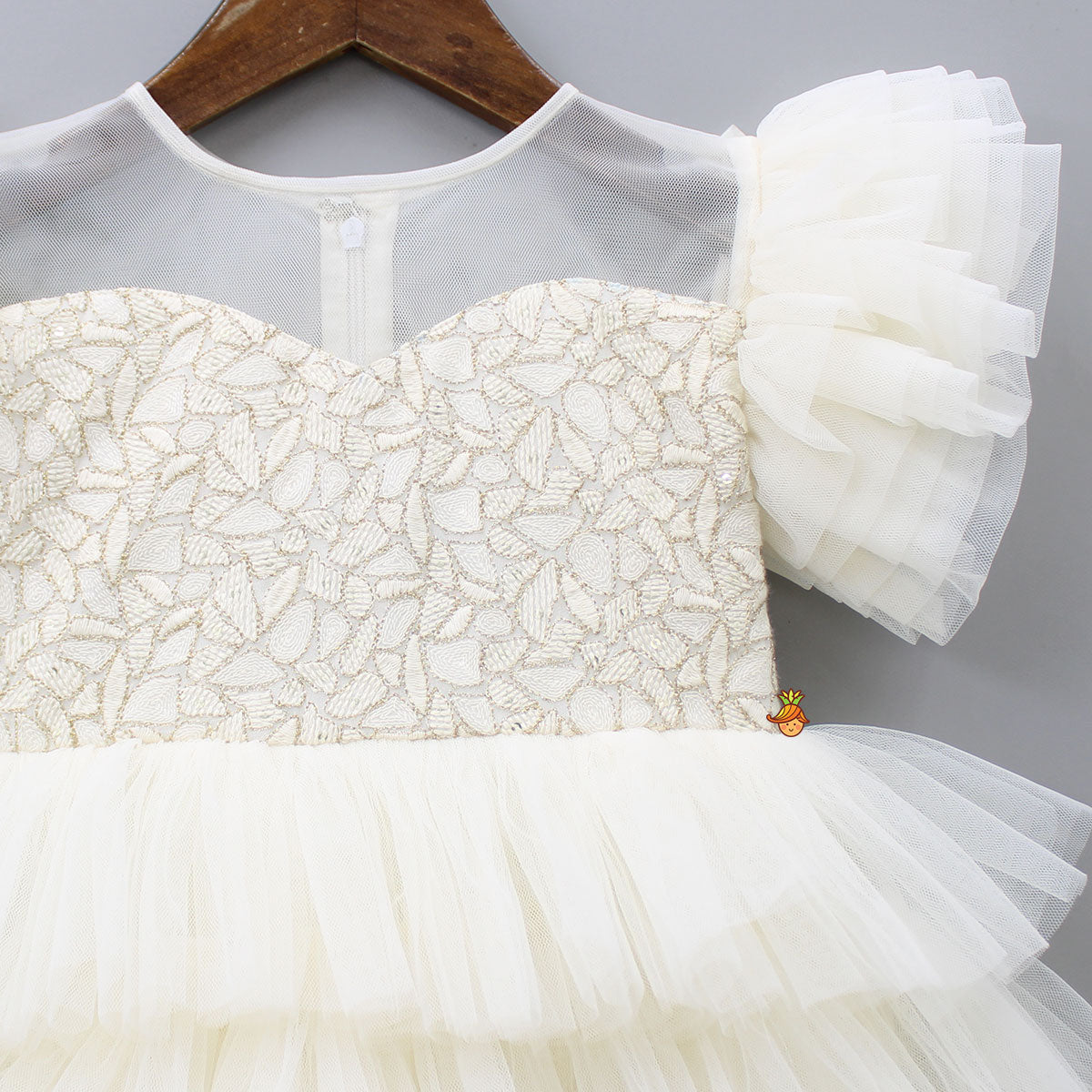 Multi Layered Off White Dress
