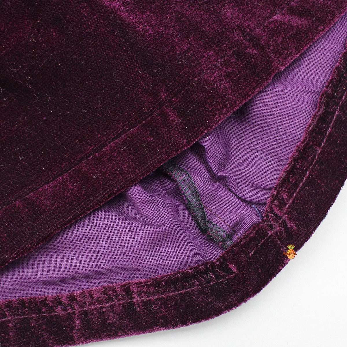 Mirror And Lace Work Velvet Kurti With Salwar