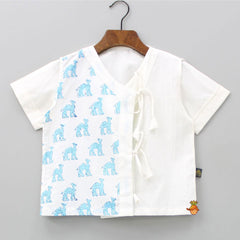 Camel Printed Jhabla Style Kurta And Pyjama