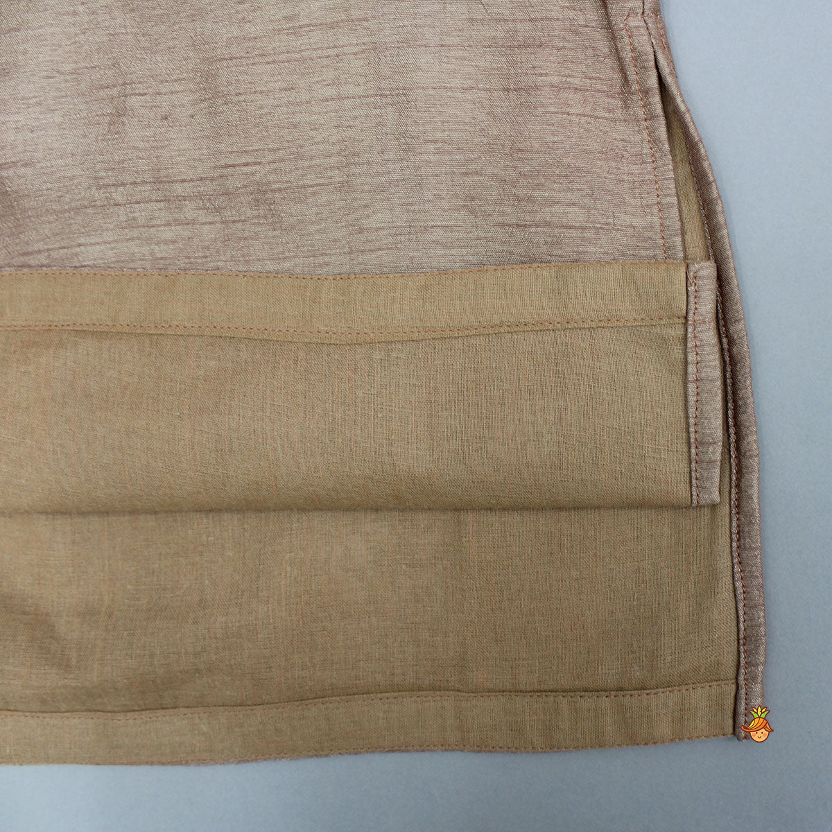 Brown Ethnic Kurta With Embroidered Jacket And Pyjama