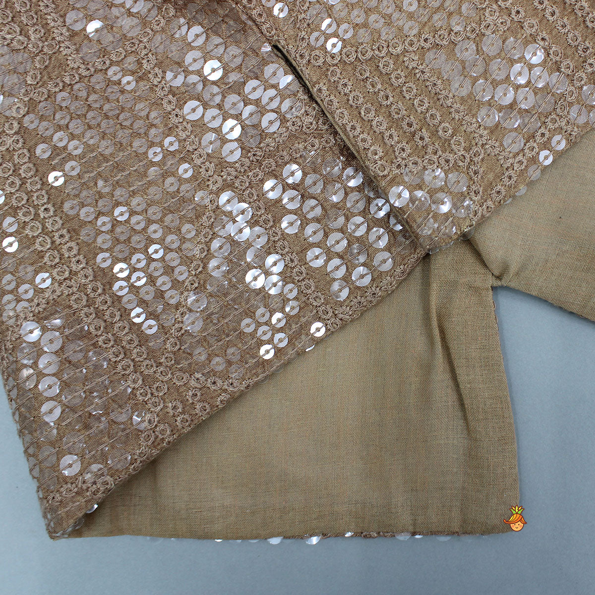 Brown Ethnic Kurta With Embroidered Jacket And Pyjama