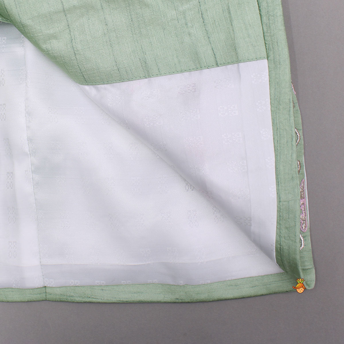 Green Zari And Thread Embroidered Sherwani With Pyjama