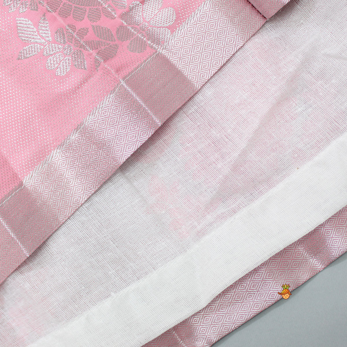 Puff Sleeves Pink Top And Pleated Lehenga With Matching Net Dupatta