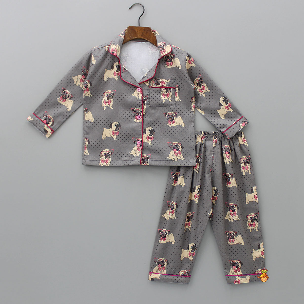 Pre Order: Cute Pug Printed Sleepwear