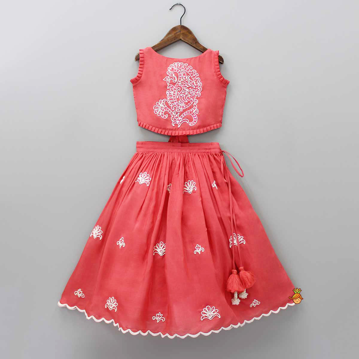 Dori Embroidered Top And Fringe Tassel Enhanced Lehenga