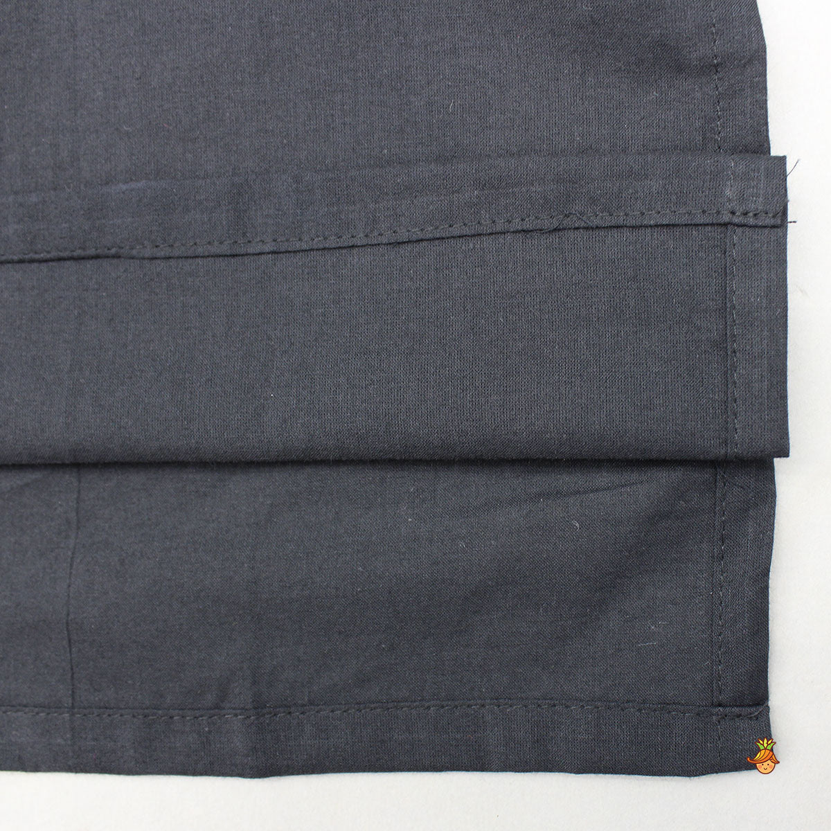 Pockets Detail Black Kurta With Printed Jacket And Pyjama