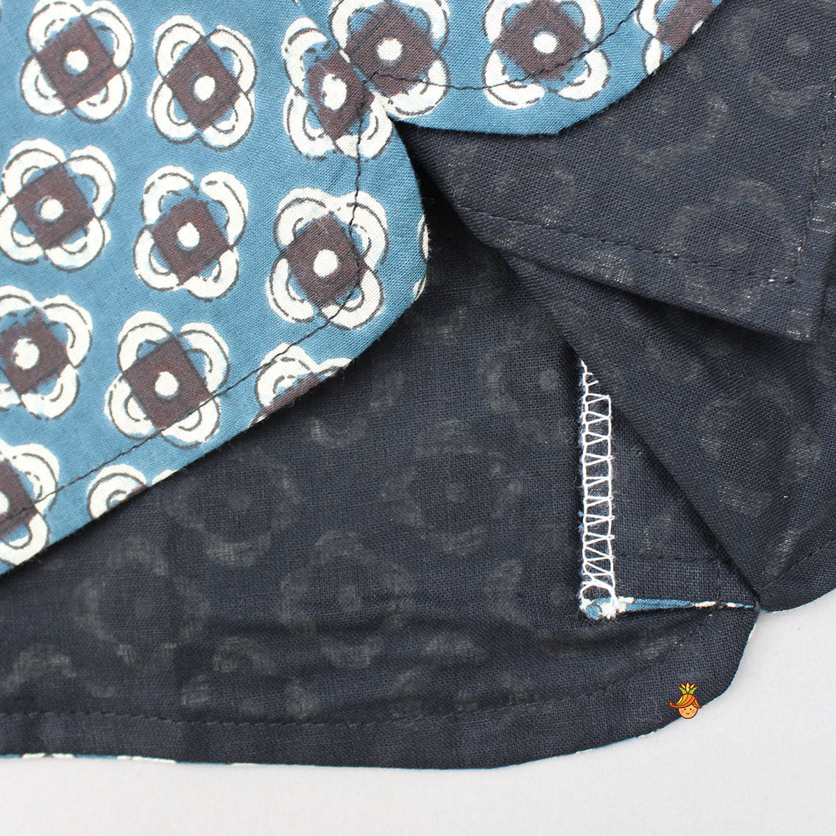 Pockets Detail Black Kurta With Printed Jacket And Pyjama
