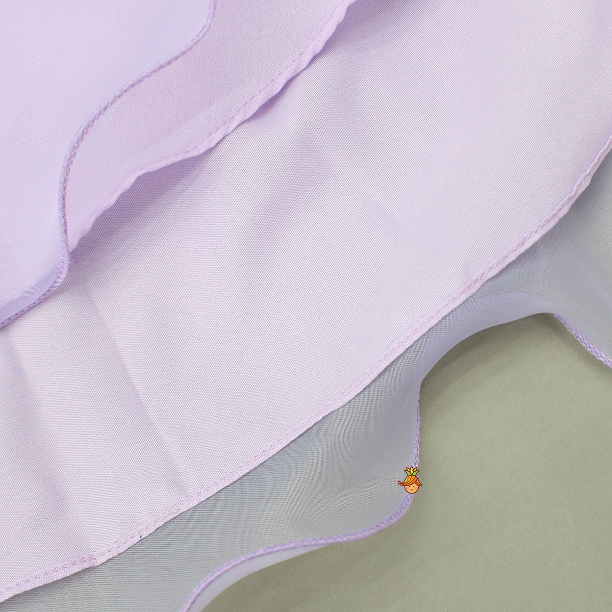 Fabric Flower Enhanced Flared Dual Tone Dress