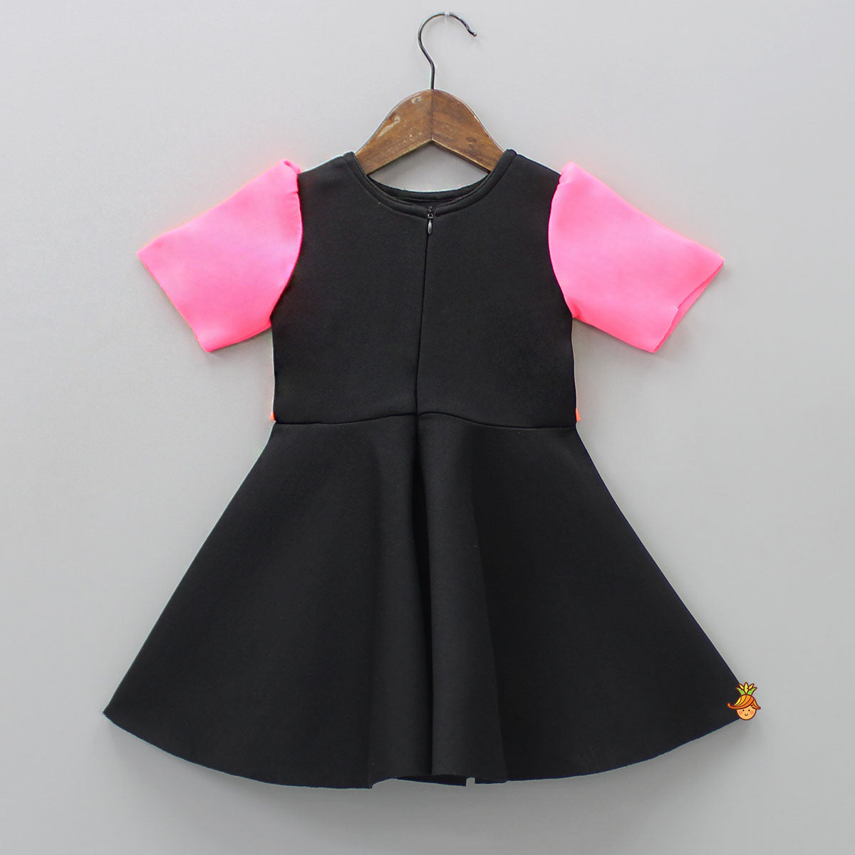 Multicolour Bow Scuba Dress With Matching Hairband