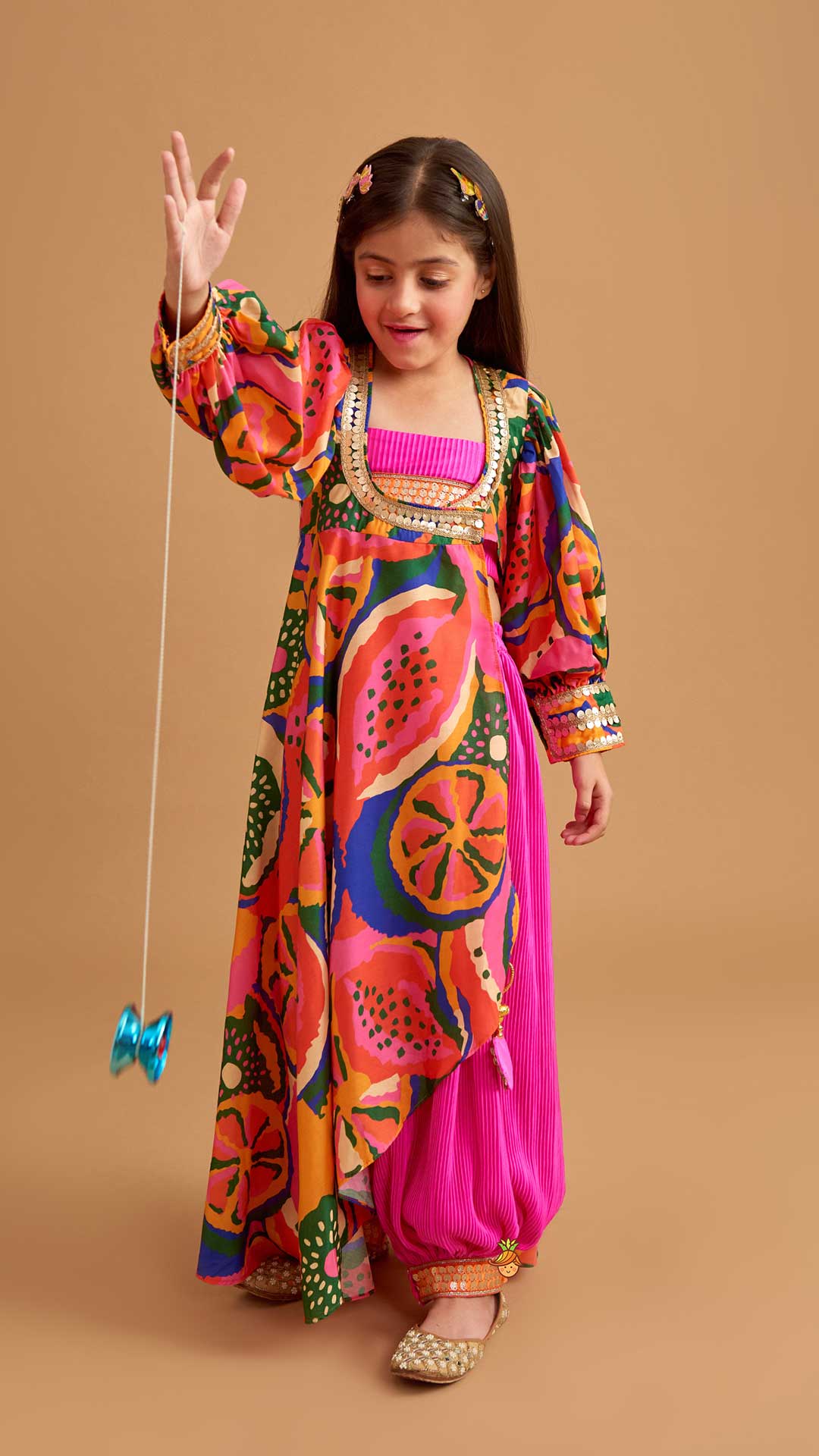 Pink Top With Side Slits Kurti And Patiala