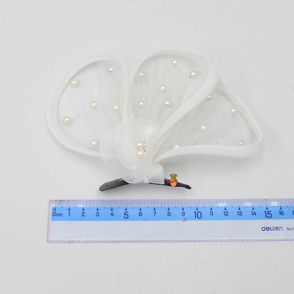 Twisted White Net Hair Clip