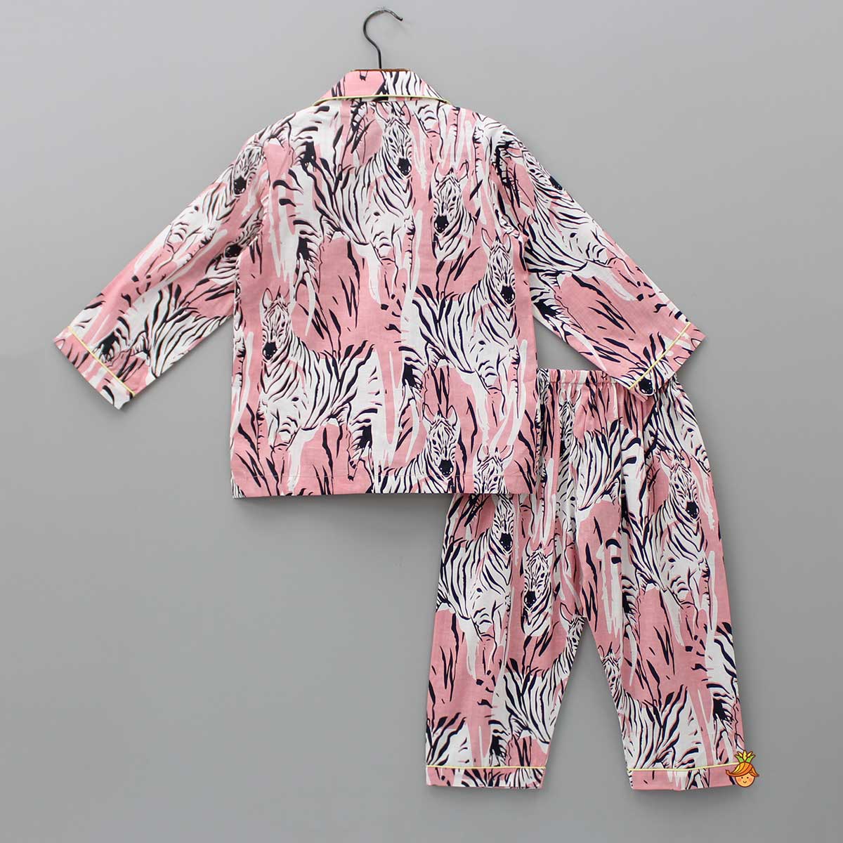 Animal-Printed Notched Collar Sleepwear