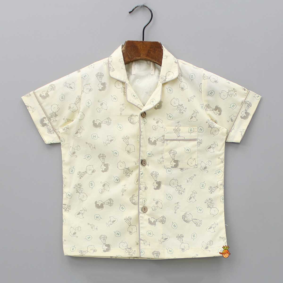 Human Printed Yellow Sleepwear