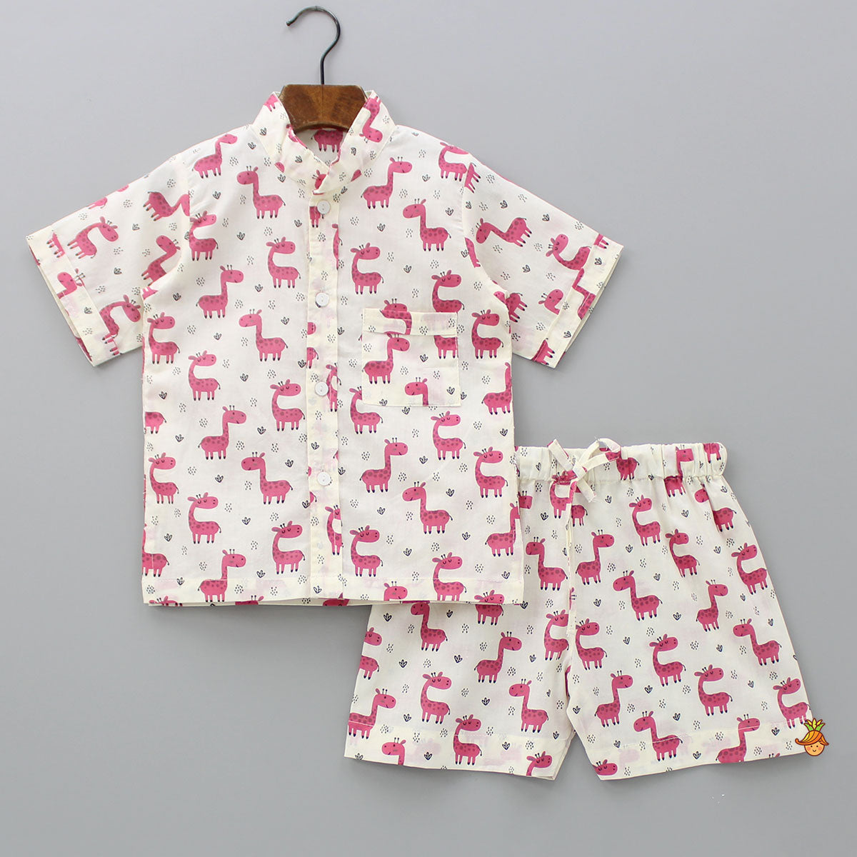 Patch Pocket Front Open Sleepwear