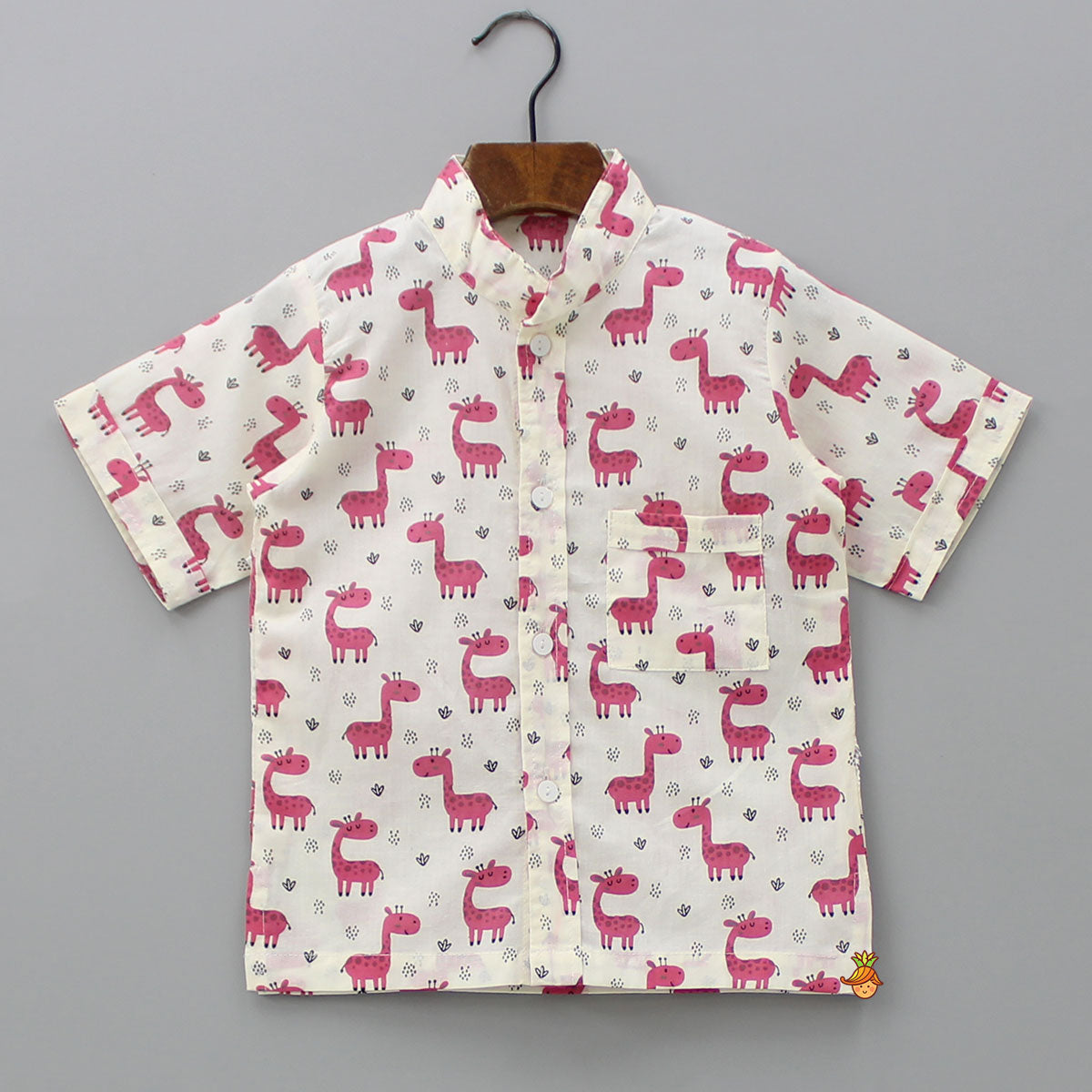 Patch Pocket Front Open Sleepwear