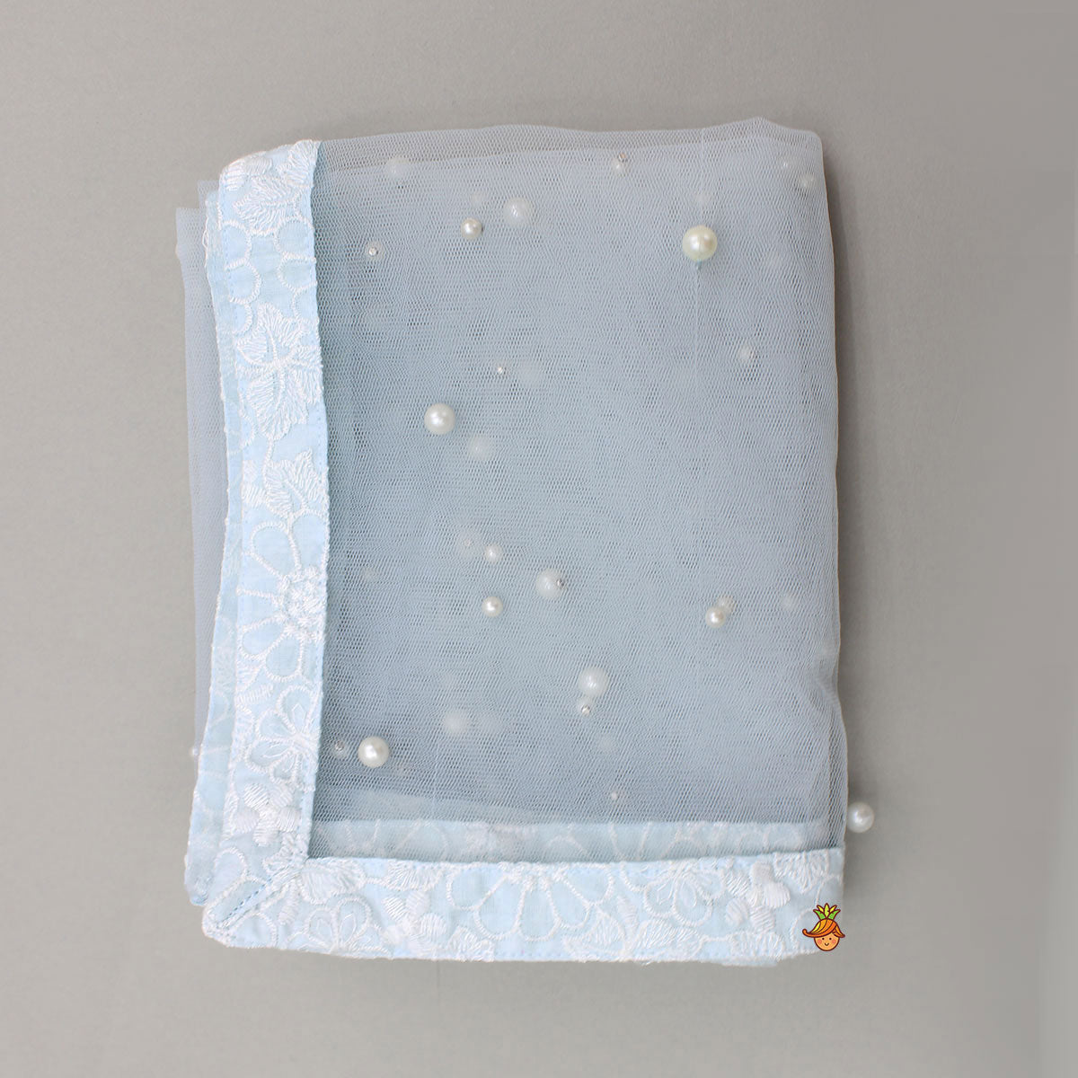 Thread Embroidered Kurti And Dhoti With Net Dupatta
