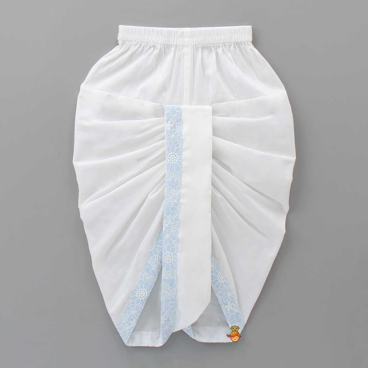 Thread Embroidered Asymmetric Blue Kurta And Dhoti