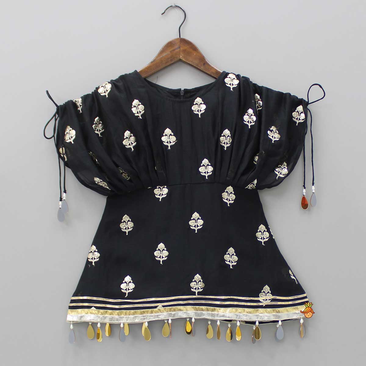 Kaftan Style Embroidered Kurti And Dhoti