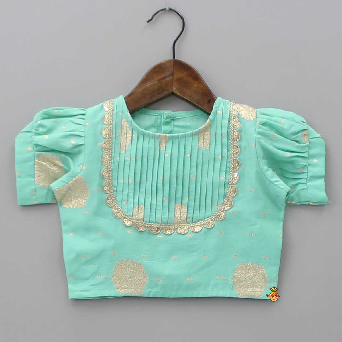 Chanderi Embroidered Green Top And Lehenga With Matching Dupatta