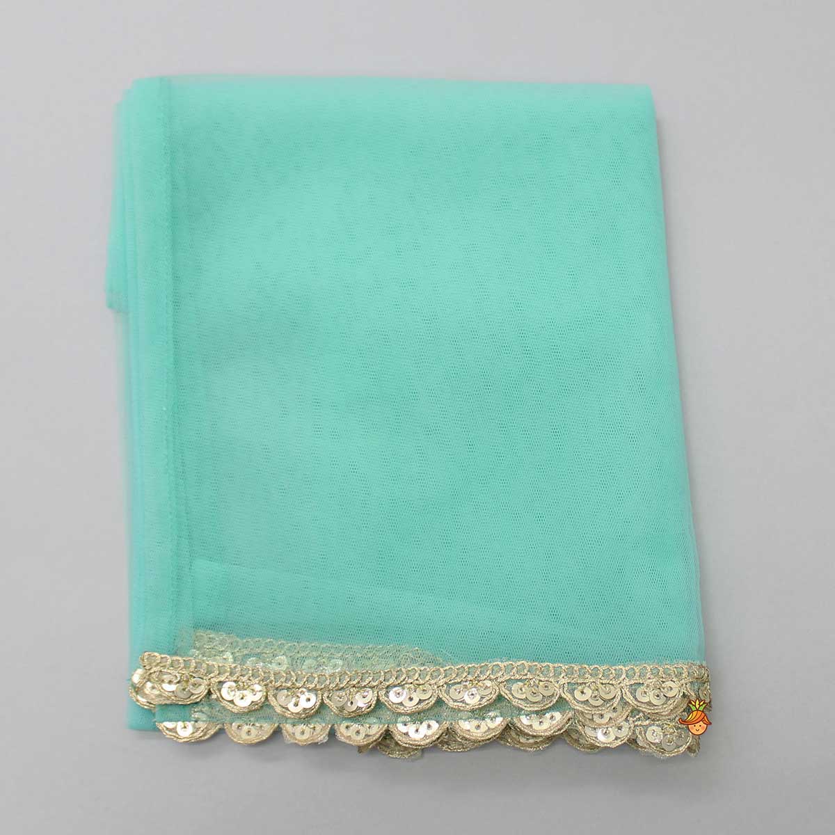 Chanderi Embroidered Green Top And Lehenga With Matching Dupatta