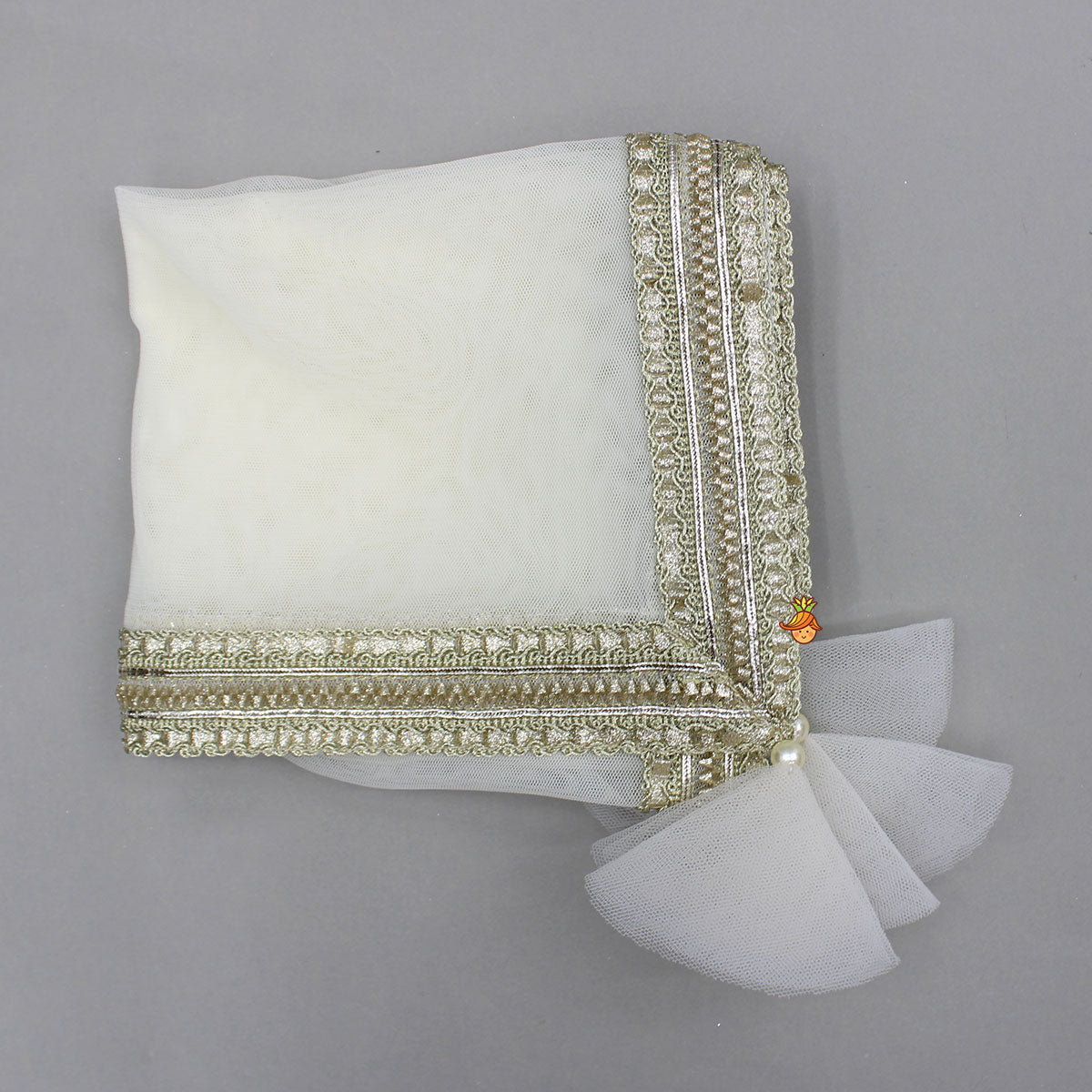 Chanderi Embroidered Ivory Top And Sharara With Net Dupatta