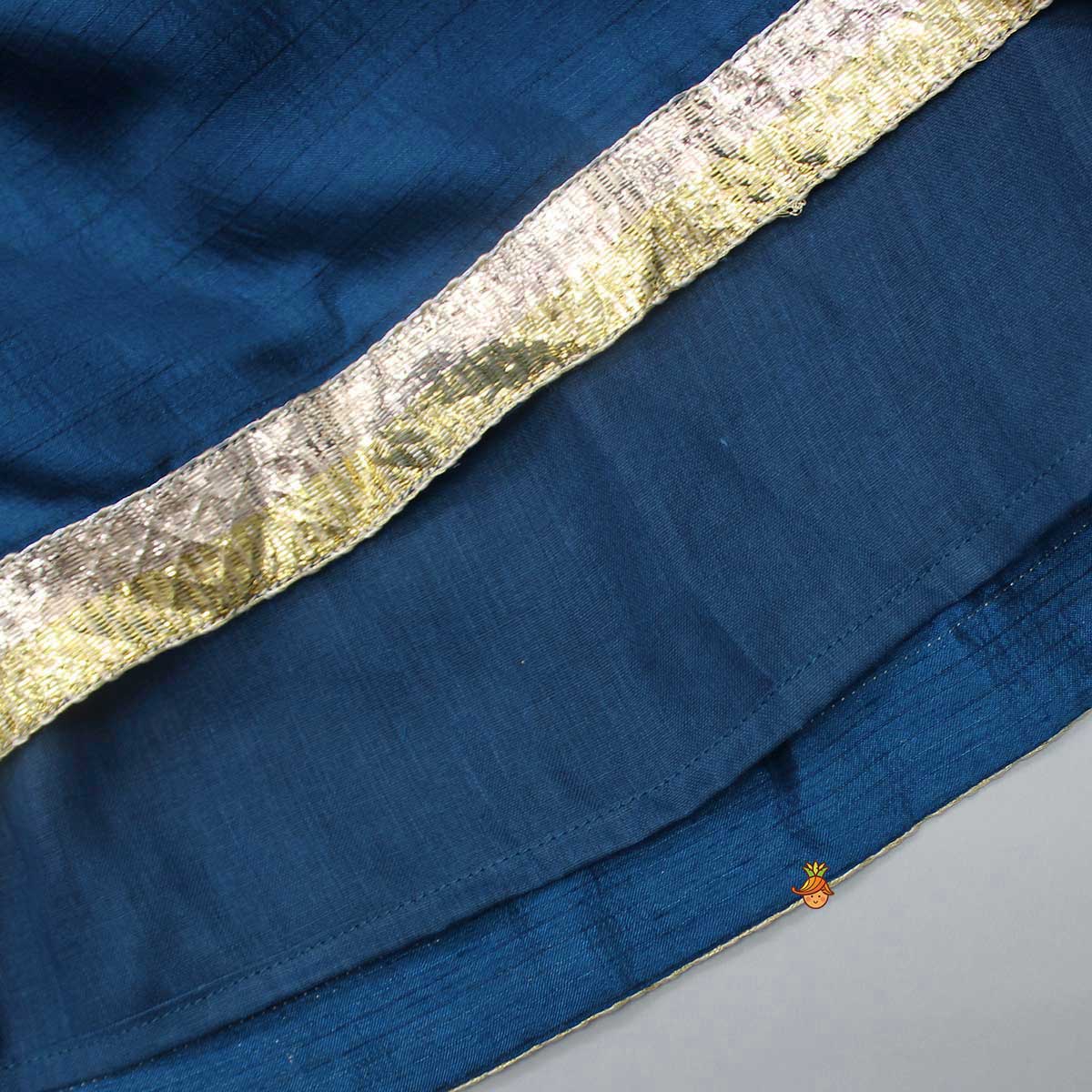 Green Top With Bird Embroidery And Lehenga