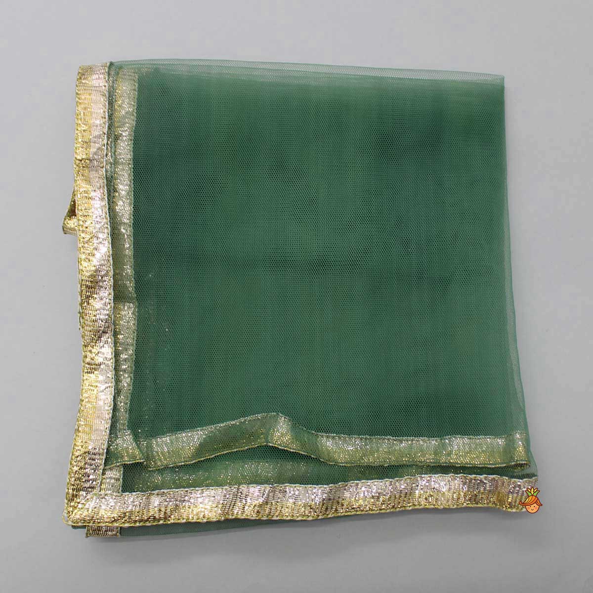 Green Top With Bird Embroidery And Lehenga