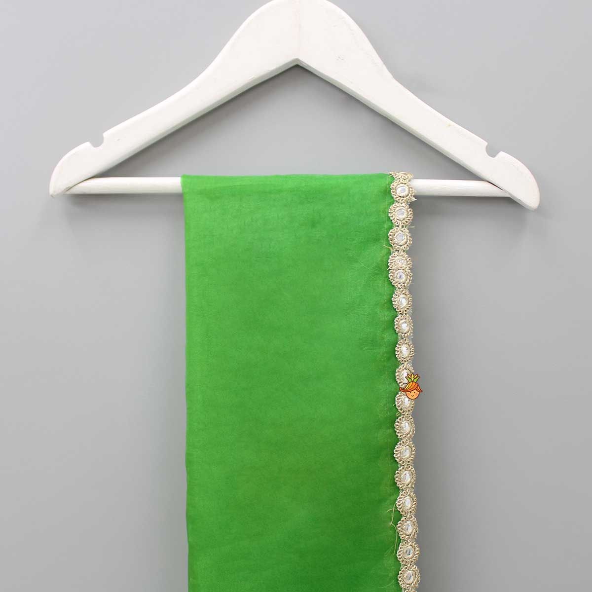 Green Organza Lace Work Dupatta