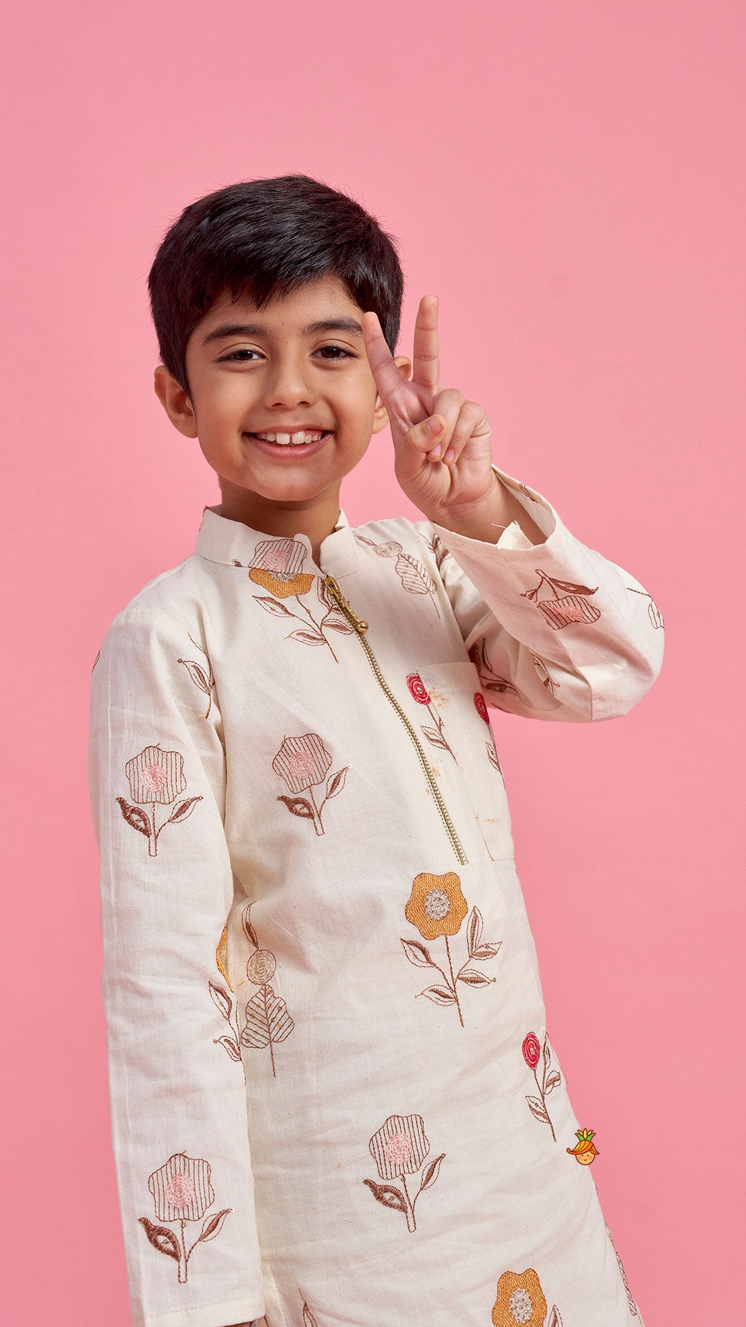 Floral Embroidered Kurta With Pyjama