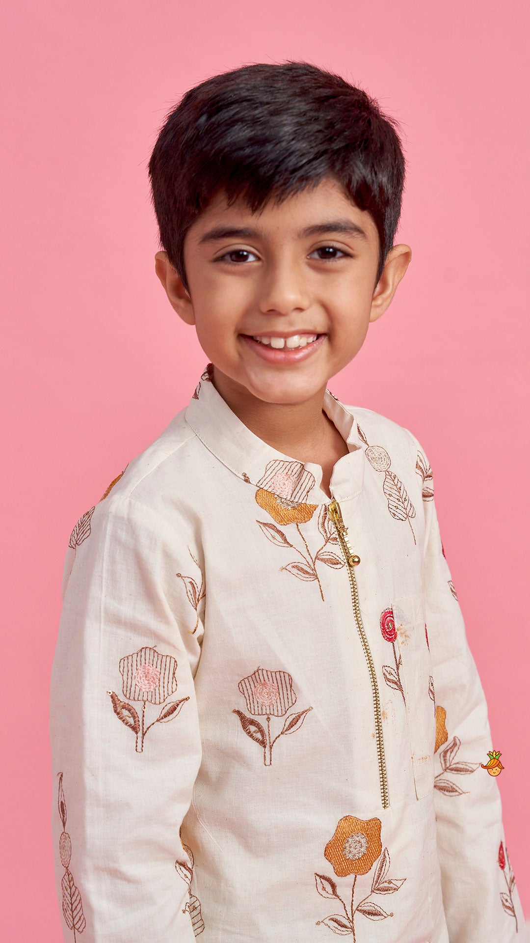 Floral Embroidered Kurta With Pyjama