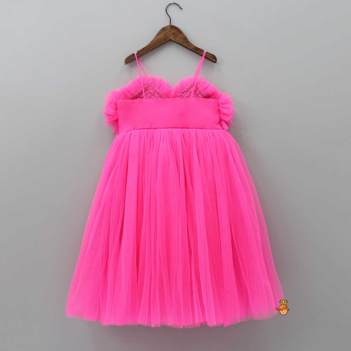 Pink Strappy Net Gown