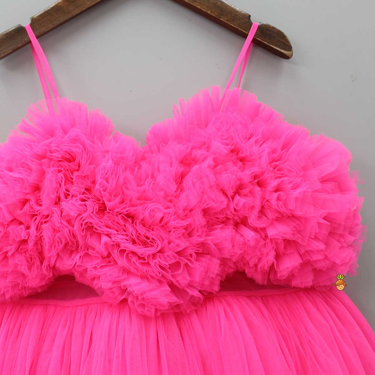 Pink Strappy Net Gown