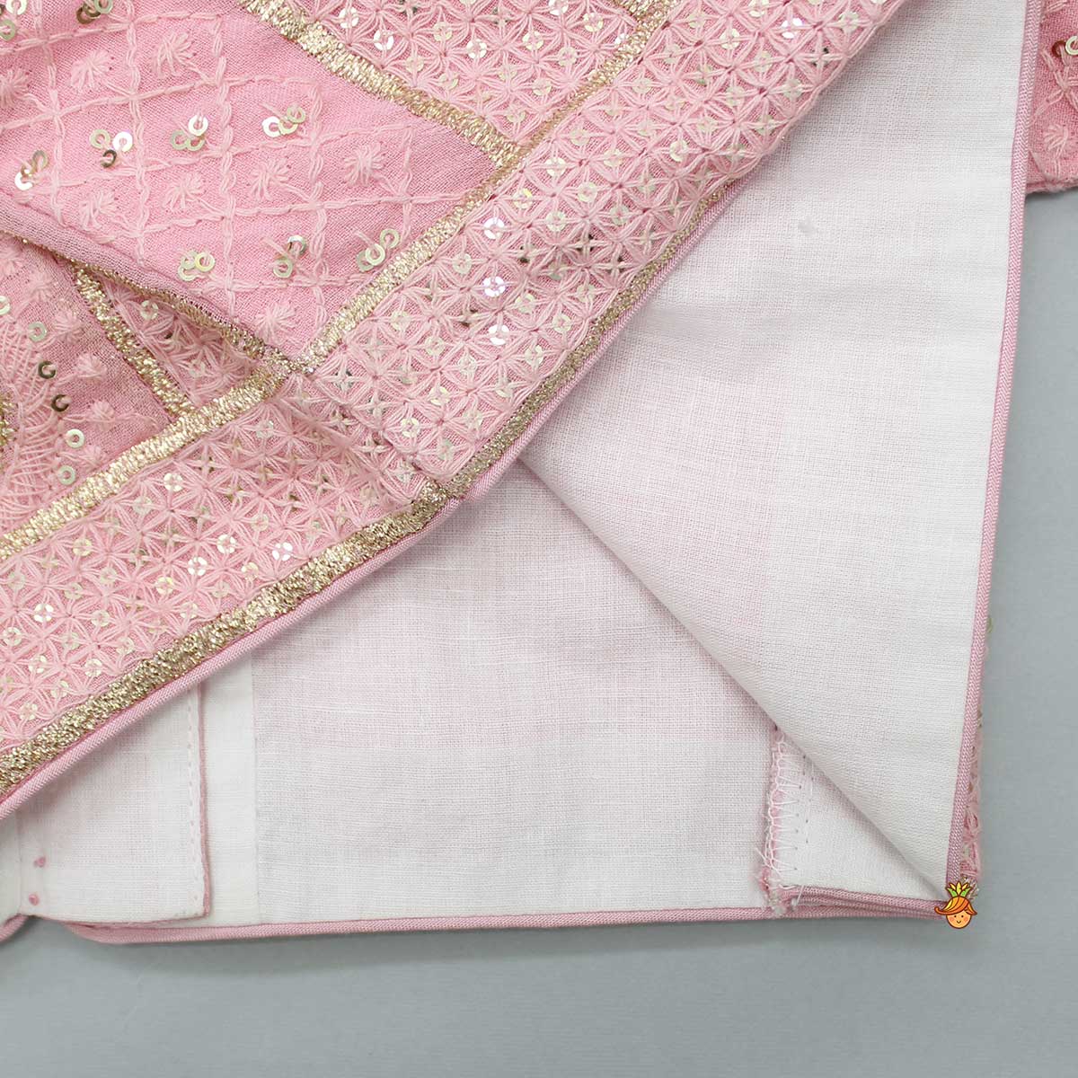 Embroidered Top And Lehenga With Matching Potli And Net Dupatta