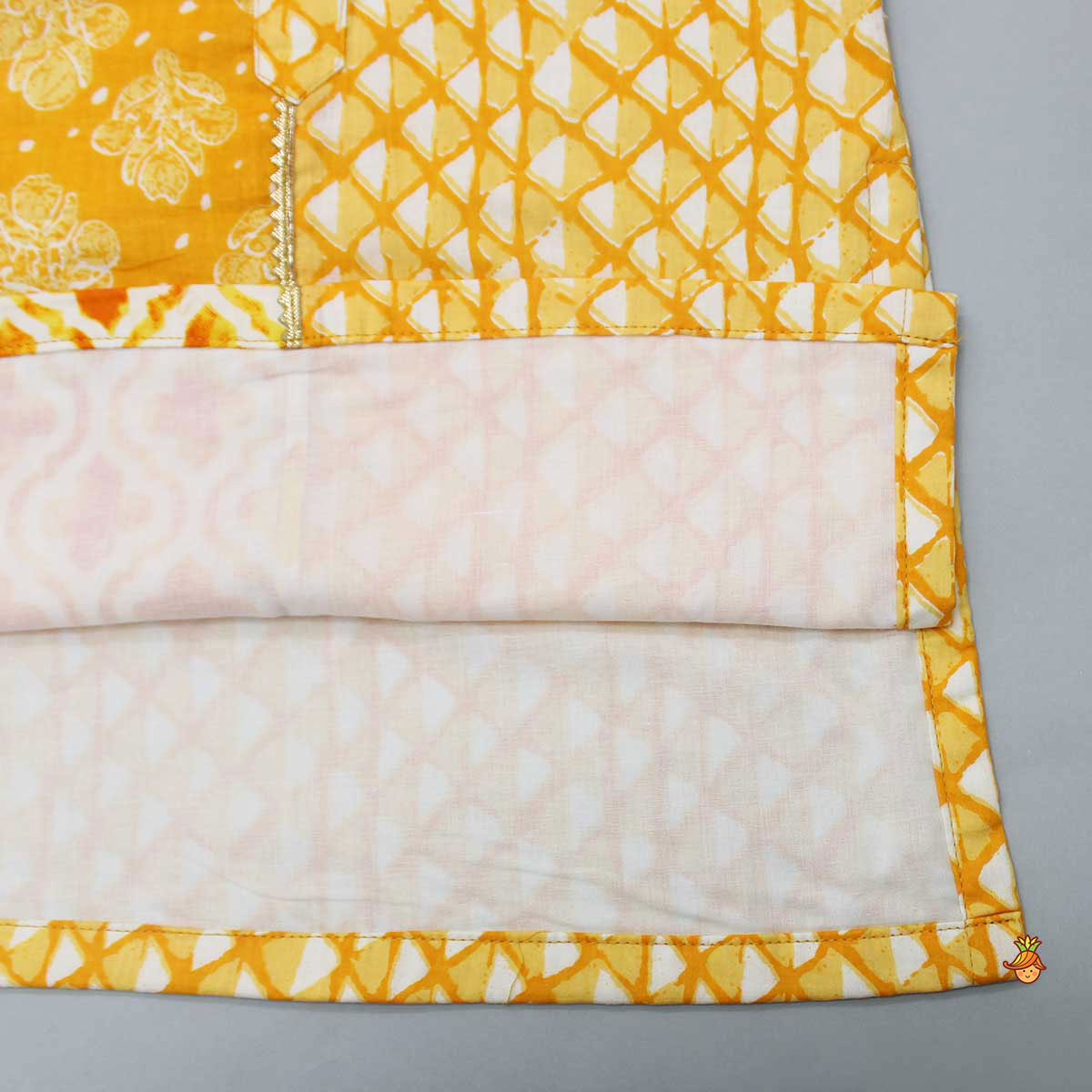 Printed Mustard Kurta And Pyjama