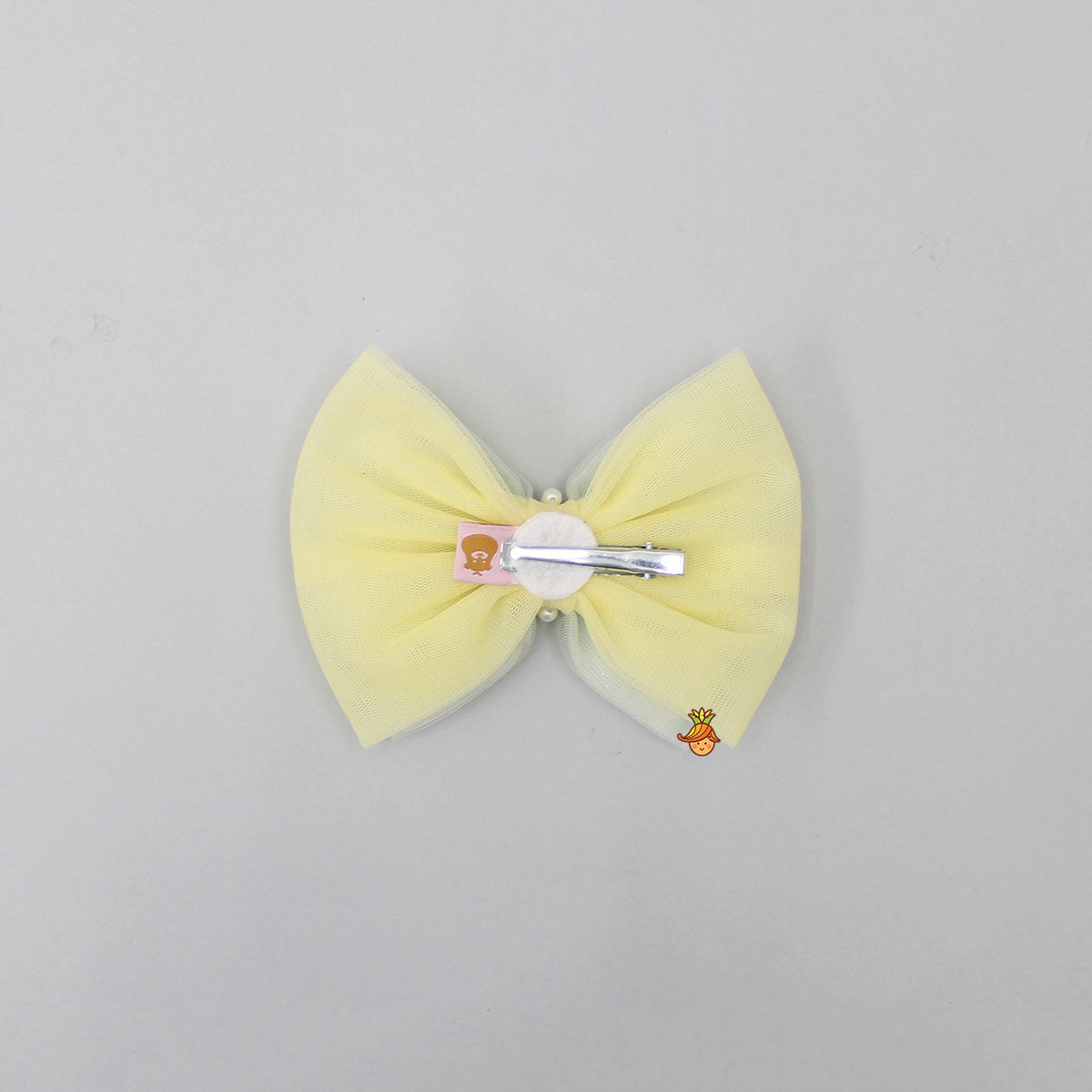 Yellow And Blue Net Dual Bowie Hair Clip