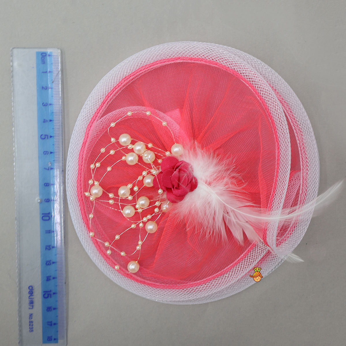 Rose Adorned Pink Alligator Hair Clip