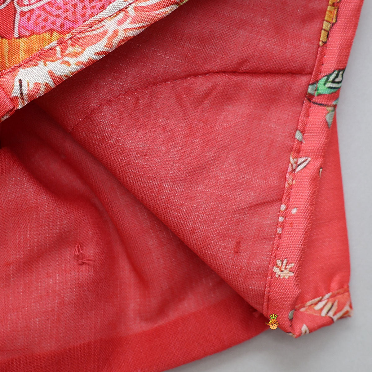 V Neck Top And Printed Lehenga With Hair Band